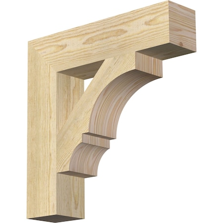 Ekena Millwork Balboa Block Rough Sawn Bracket, Douglas Fir, 4"W x 18"D x 18"H BKT04X18X18BOA05RDF